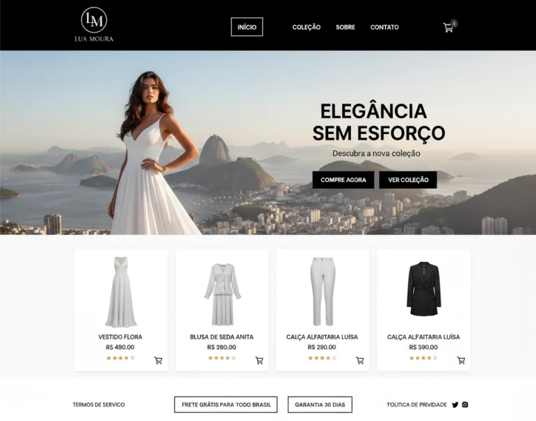 Exemplo de loja online criada pela WebEvo